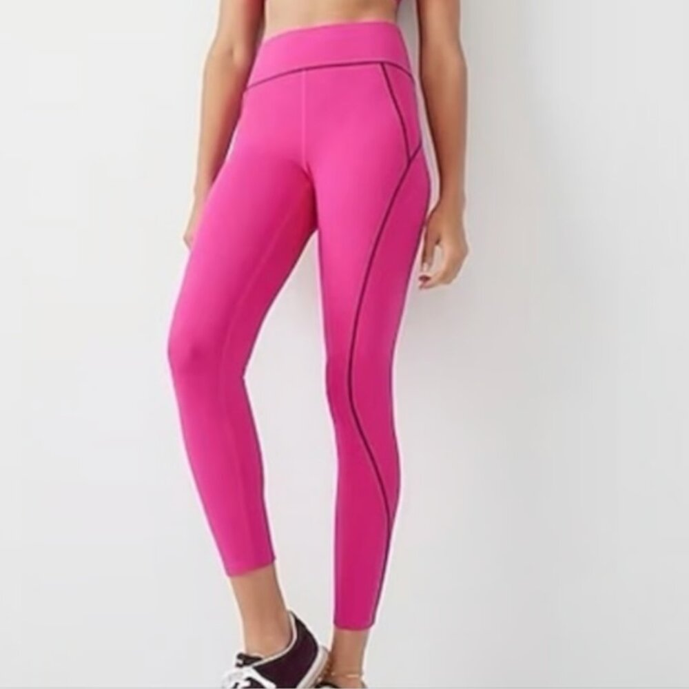 J. Crew Fuchsia Pink SleekStretch High-Rise Leggings-Size M - 24.5 inches inseam